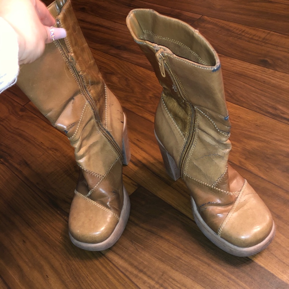 Chunky Leather Heels